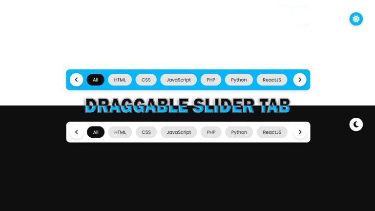 Draggable Slider Tab Using HTML, CSS & JavaScript