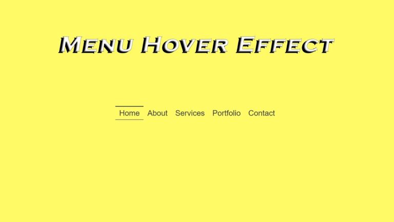 Menu Hover Effect Using HTML & Pure CSS