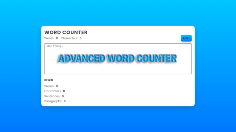 Word Counter Using HTML, CSS & JavaScript