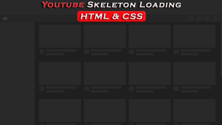 YouTube Clone Skeleton Loading using HTML & CSS without JavaScript