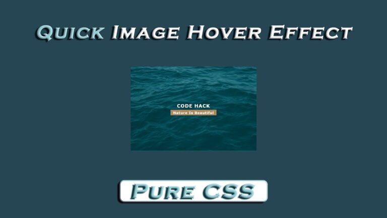 Quick Image Hover Effect only HTML & CSS